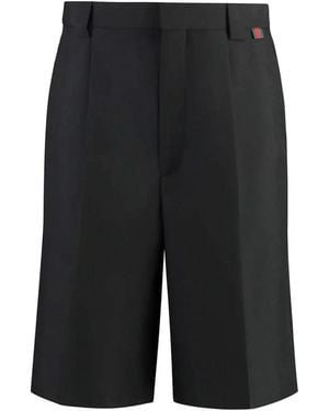 Gucci Wool-Blend Bermuda Shorts With Web Detail - Black