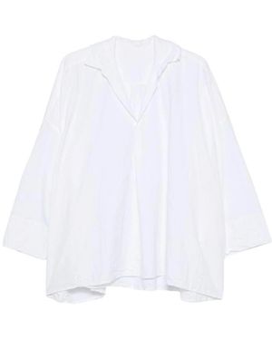 Daniela Gregis Oversized Hemdkragen Popeline Hemd - Weiß
