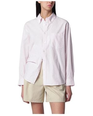 DUNST Klassieke Gestreepte Overshirt - Paars