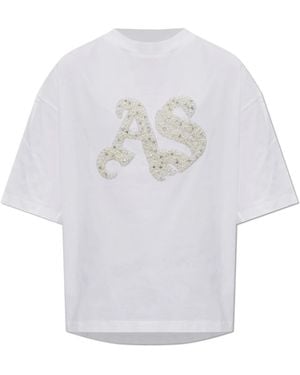 AllSaints Icon Amelie Oversized T-Shirt Met Versiering - Wit