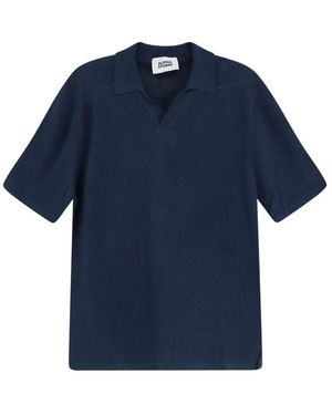 Alpha Studio Linnen En Katoen Polo - Blauw