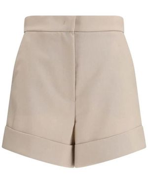 Max Mara Fleece Wol Mini Shorts - Naturel