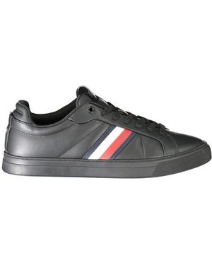 Tommy Hilfiger 's Icon Court Stripes Low Top Trainers - Black