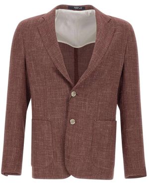 Barba Napoli Jassen ,Rood ,Wol Easy J Mono Blazer - Bruin