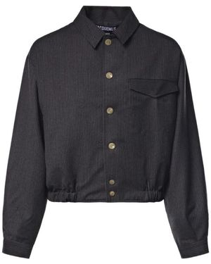 Jacquemus Overhemden ,Grijs ,Wol Shirt - Zwart