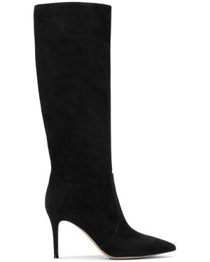 Gianvito Rossi Schoenen ,Zwart ,Leer Hansen 85 Suede Pointed Toe High Heel Boots