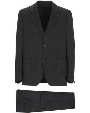 Lardini Single Breasted Suits - Negro