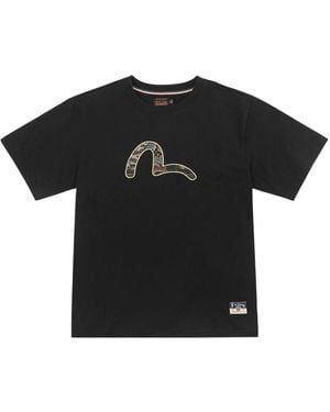 Evisu Brocade Seagull Tee - Schwarz