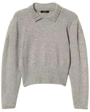 Twinset Graue Pullover Mit Polokragen
