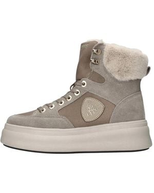 Blauer Lace-Up Boots - Gris