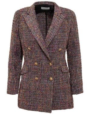 SAULINA Jassen ,Paars ,Tweed Anita Jacket - Bruin