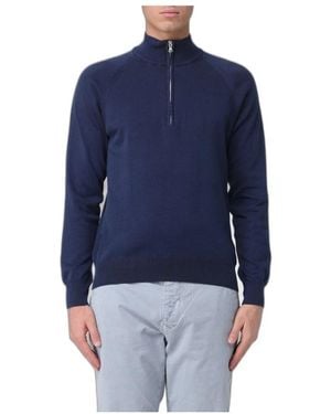 Blauer Baumwollpullover - Blau