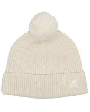 K-Way Cardigan Stitch Wool Cap - Wit
