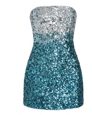 retroféte Kleedjes ,Blauw ,Polyester Tancy Sequin Jurk