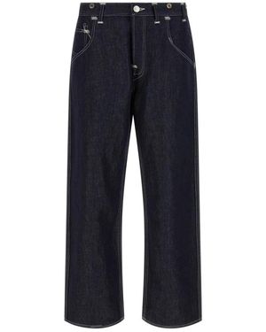 Junya Watanabe Jeans ,Zwart ,Katoen Wijde Rechte Jeans - Blauw
