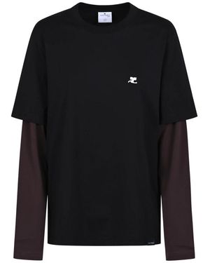 Courreges Ac Double Sleeve T-Shirt - Zwart
