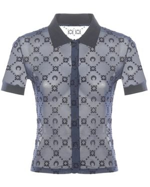 Marine Serre Polo Shirts - Azul