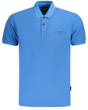 Napapijri Blaues Poloshirt Mit Stickerei Und Druck