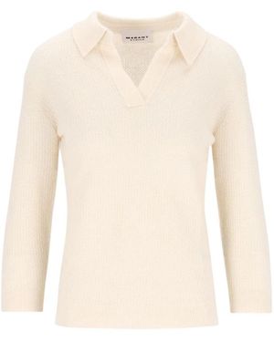 Isabel Marant Tops ,Wit ,Polyester Nathalie Polo Sweater