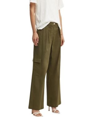 Liu Jo Cargo Broek Met Plooi Aan De Voorkant - Groen