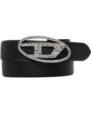 DIESEL Oval D Logo B-1Dr Strass - Schwarz