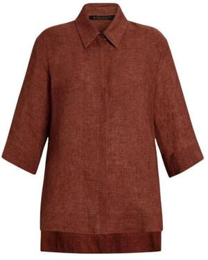 Marina Rinaldi Leinen high-low tunika sommermode - Rot