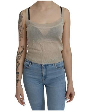 Byblos Tops ,Katoen Mouwloze Spaghetti Band Tank Top - Blauw