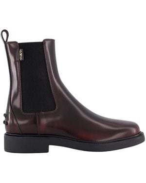 Tod's Rote Chelsea Boots Für Damen - Schwarz