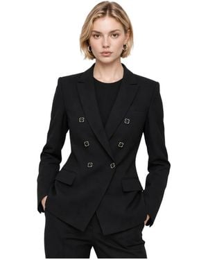 Kocca Maßgeschneiderter Doppelreihiger Blazer Mit Zierknöpfen - Schwarz
