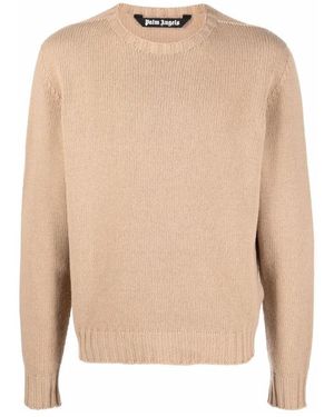 Palm Angels Round-Neck Knitwear - Natural
