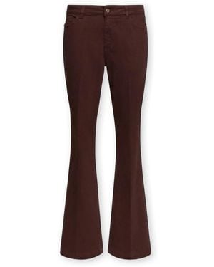 Elena Miro Jeans Met Wijde Pijpen - Bruin