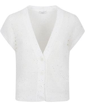Peserico Truien & Vesten ,Wit ,Katoen Gebreid Vest