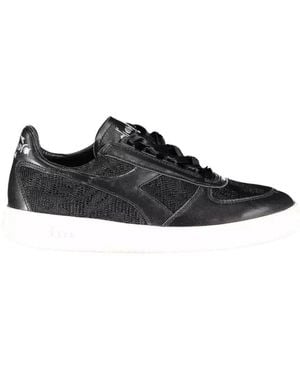 Diadora Schwarze bestickte sportschuhe