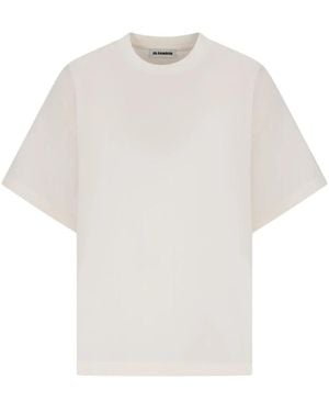 Jil Sander Tops ,T-Shirt Cn Ss Pnt - Wit