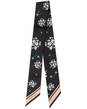 Dolce & Gabbana Accessoires ,Zwart ,Tubular Silk Bandeau Scarf