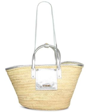Jacquemus Woven Straw Tote - Metallic