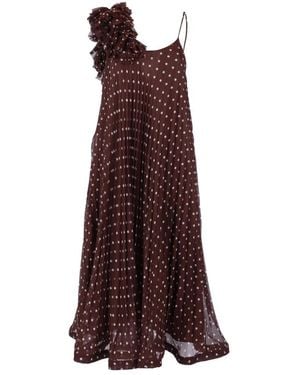 P.A.R.O.S.H. Pallina Maxi Jurk - Bruin