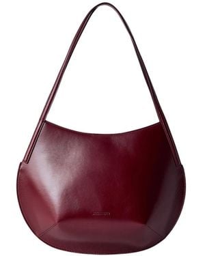 Jil Sander Tassen ,Rood ,Leer Kante Shoulder - Paars