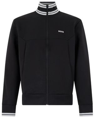 BOSS Hoodies & Sweatvesten ,Zwart ,Katoen Fz Zone Zip Sweatshirt
