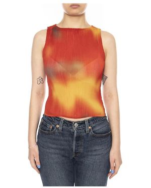 Thinking Mu Sleeveless Tops - Arancione