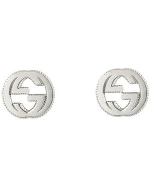 Gucci Accessoires ,Grijs ,Interlocking G Oorbellen - Wit