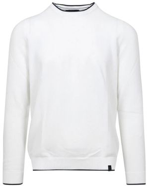 Fay Baumwolle Rundhals Pullover - Weiß
