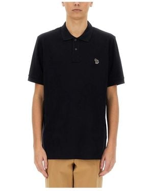 Paul Smith Tops ,Blauw ,Katoen Zebra Poloshirt - Zwart