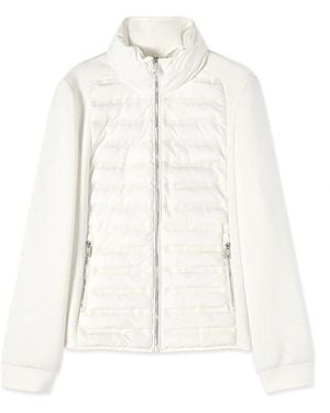Oltre Leichte Steppjacke Mit Neopren-Ärmeln - Weiß