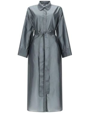 Max Mara Anna Hemdkleid Mit Bindegürtel - Grau