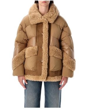 Urbancode Kameel Pufferjas Met Faux Shearling - Bruin