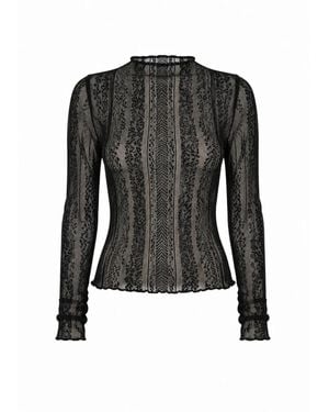 GUAJA. Espresso Nauwsluitende Blouse Met Lange Mouwen - Zwart