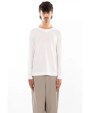 Transit Tops ,Wit ,Katoen Cotton Knit Ls Henley Tee