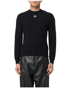 Marine Serre Round-Neck Knitwear - Black