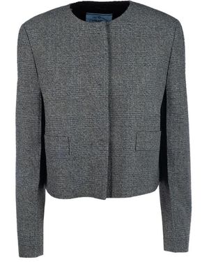 Prada Jassen ,Grijs ,Katoen Cropped Jas